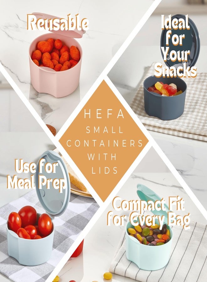 HEFA Small Plastic Food Storage with Lids - 4oz Reusable Snack & Dressing Cups, 4-Pack (Aurora Mix) - Image 2